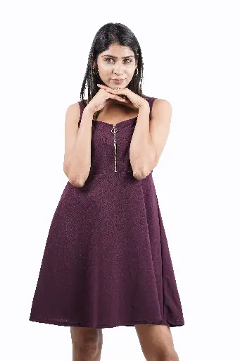 FRONT ZIPPER MINI DRESS