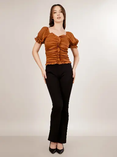 RUFFLE WRAP CROP TOP 