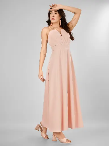 TRIO SRAPPY FLARE MAXI DRESS